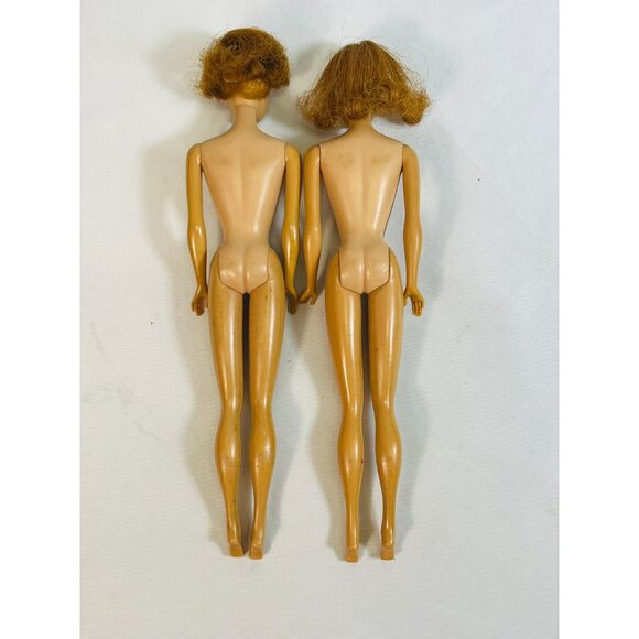 Vtg Pair of 1962 Mattel Midge Dolls Bubble Cut Straight Leg Red Hair Blue Eyes - Picture 3 of 5